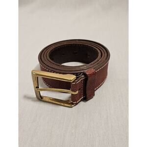Allen Edmonds VTG Leather Belt With Brass Buckle Sz L 40" x 44" #88217